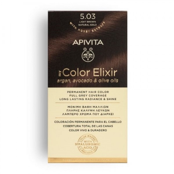 Apivita My Color Elixir Kit Βαφή Μαλλιών No 5.03 Καστανό Ανοιχτό Φυσικό Μελί Apivita My Color Elixir Kit Βαφή Μαλλιών No 5.03 Καστανό Ανοιχτό Φυσικό Μελί